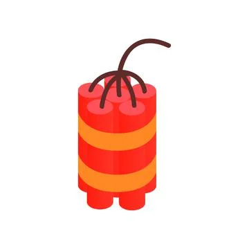 Red dynamite sticks isometric 3d icon Stock Illustration