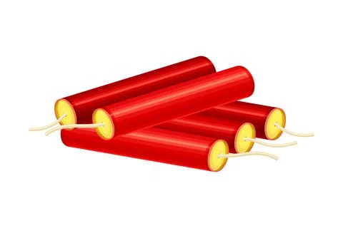 Red dynamite sticks vector illustration on white background Stock Illustration