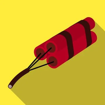 Red dynamite in three parts. Explosives which blow up the rock.Mine Industry Ilustração Stock
