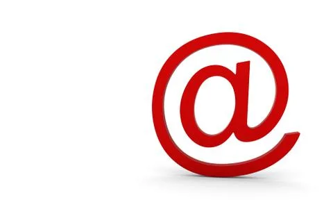 Red e-mail symbol on a white background Stock-Illustration