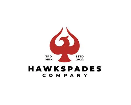Red eagle bird spades logo Stock Illustration