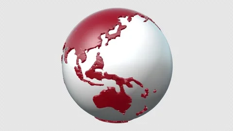 Red Earth Globe Loop With Alpha Channel 스톡 동영상 346741683