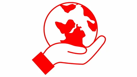 Red earth in hand white Stock Footage 194014853