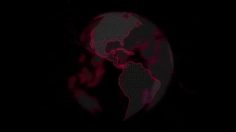 Red Earth View From Outer Space. Big data 3d Earth. Stock Footage 274569111