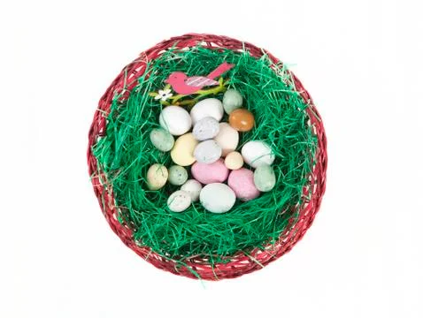 Red Easter basket Stock Photos