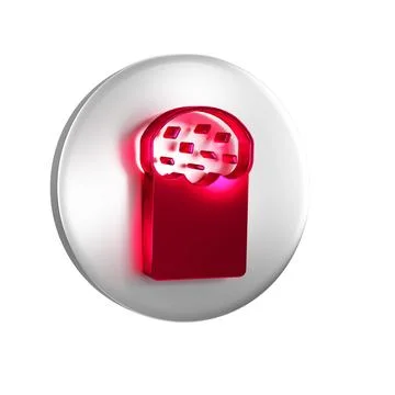 Red Easter cake icon isolated on transparent background. Happy Easter. Silver Stock Illustration