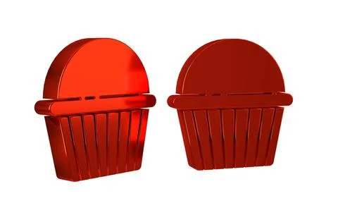 Red Easter cake icon isolated on transparent background. Happy Easter. Illustrazione stock