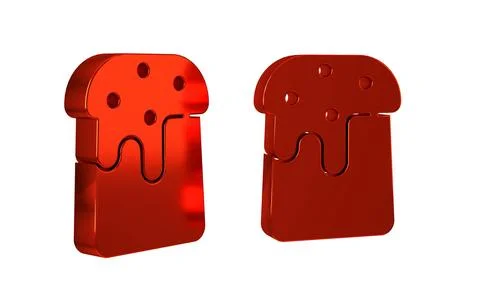 Red Easter cake icon isolated on transparent background. Happy Easter. Illustrazione stock