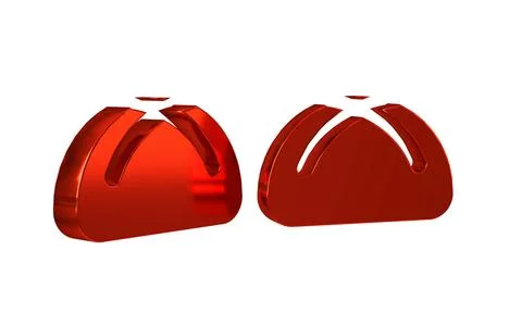 Red Easter cake icon isolated on transparent background. Happy Easter. Illustrazione stock