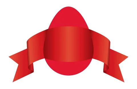 Red Easter egg with beautiful red ribbon Stock-Illustration
