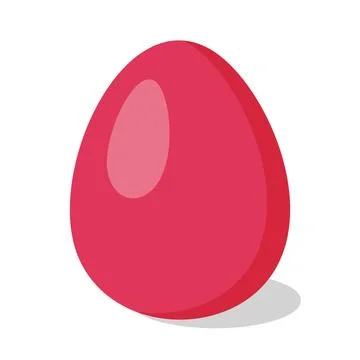 Red Easter Egg. Cartoon flat style Vector illustration 库存插图