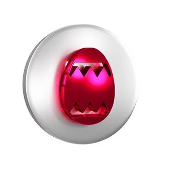 Red Easter egg icon isolated on transparent background. Happy Easter. Silve.. 스톡 일러스트