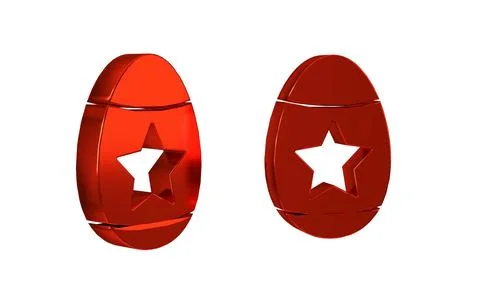 Red Easter egg icon isolated on transparent background. Happy Easter. Stock Illustration