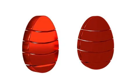 Red Easter egg icon isolated on transparent background. Happy Easter. Stock Illustration