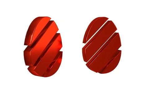 Red Easter egg icon isolated on transparent background. Happy Easter. Illustrazione stock