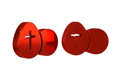 Red Easter egg icon isolated on transparent background. Happy Easter. Ilustración de archivo