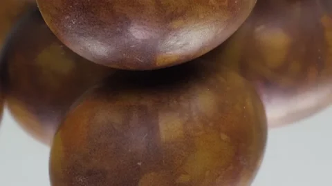 Red Easter egg isolated on white background Eggs marble pattern reflected mirror Stockbeeldmateriaal 201889139