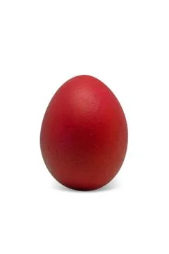 Red easter egg isolated on white background Stock Photos