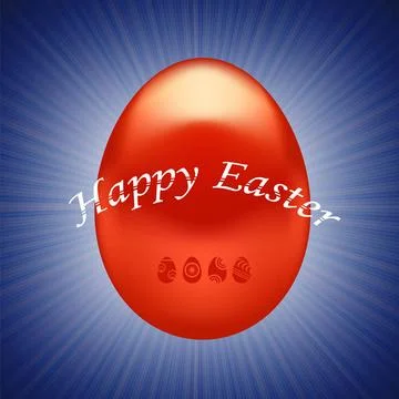 Red Easter Egg Red Easter Egg Isolated on Wave Blue Background Copyright: ... Stock Photos