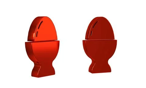 Red Easter egg on a stand icon isolated on transparent background. Happy Ea.. Illustrazione stock