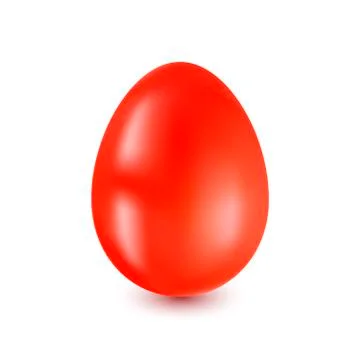 Red Easter Egg on a white background with a light shadow 스톡 일러스트