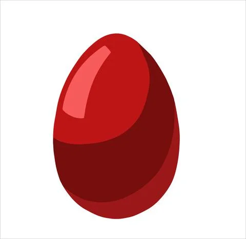Red Easter egg on a white background. Stock Illustration
