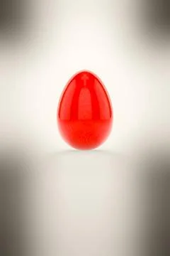 A red easter egg on white background 3d illustration of a red easter egg o... Stock Photos