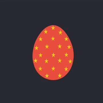 Red Easter Egg with yellow circles Vector. Illustrazione stock