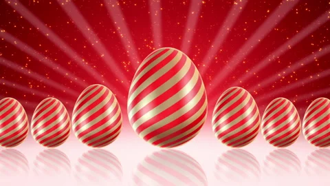 Red Easter eggs in a 3D animation Stock Footage 238966351