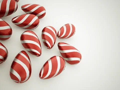 Red easter eggs concept rendered Stockillustratie