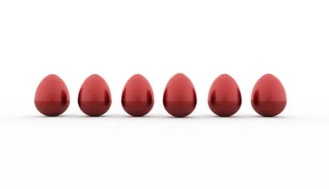 Red easter eggs concept rendered isolated on white background Stock Illustration