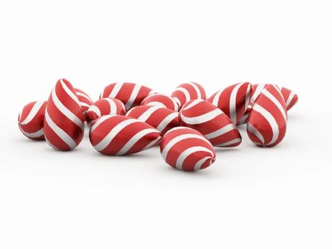 Red easter eggs concept rendered isolated on white background Stockillustratie