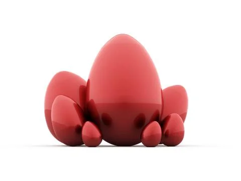 Red easter eggs concept rendered isolated Stockillustratie
