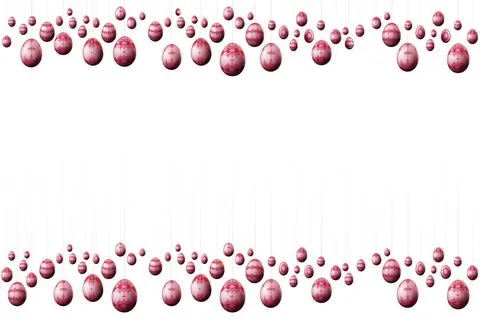 Red Easter Eggs frame red decorated Easter Eggs frame, with copy space Cop... Foto stock