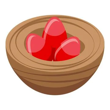 Red easter eggs icon isometric vector. Chocolate candy 스톡 일러스트