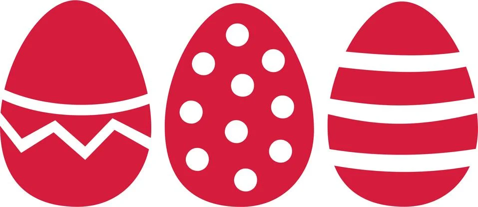 Red easter eggs with pattern Stock Illustration
