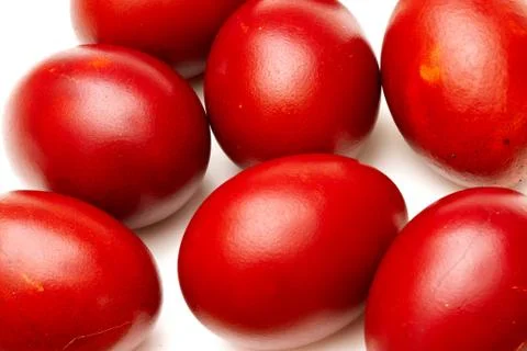 Red easter eggs 스톡 사진