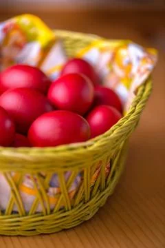 Red easter eggs Stock Photos