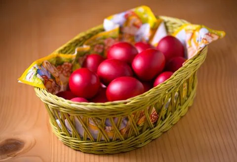 Red easter eggs Stock Photos