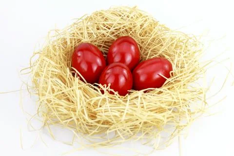 Red easter eggs Stock Photos
