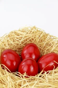 Red easter eggs Stock Photos