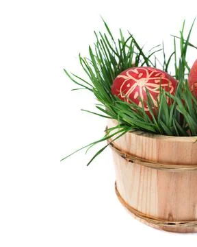 Red easter eggs Foto stock