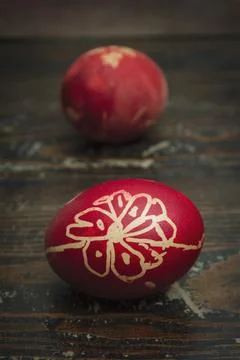 Red easter eggs Fotos Stock