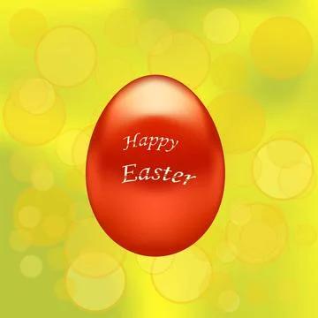 Red Easter Eggs Red Easter Eggs on Yellow Blurred Spring Background Copyri... Stock Photos