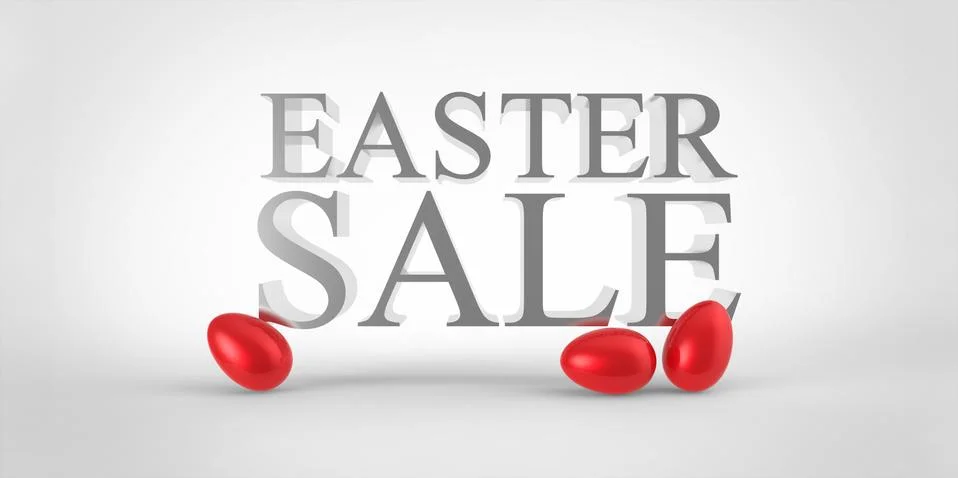 Red easter eggs sale concept Stock Illustration