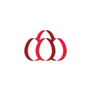 Red easter eggs symbol logo element Illustrazione stock