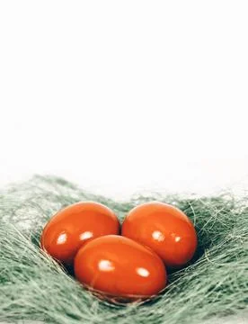 Red Easter eggs - vintage styled photo 库存照片