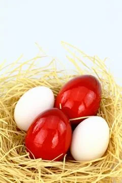Red eastern eggs Stock Photos