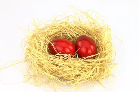 Red eastern eggs Stock Photos