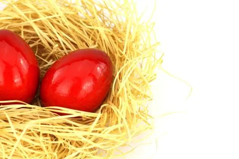 Red eastern eggs Stock Photos